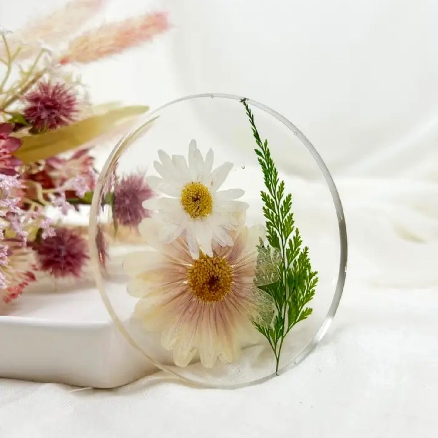 Pressed Flower Coaster - Made in the USA