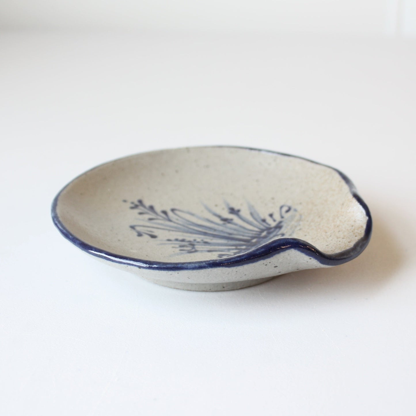 Wildflower Hand Painted Pottery Spoon Rest - Made in the USA