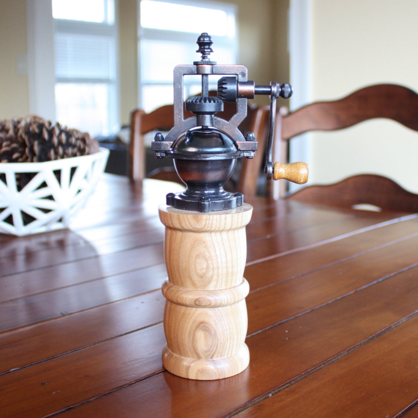 Antique Style Hardwood Pepper Grinder - Made in the USA