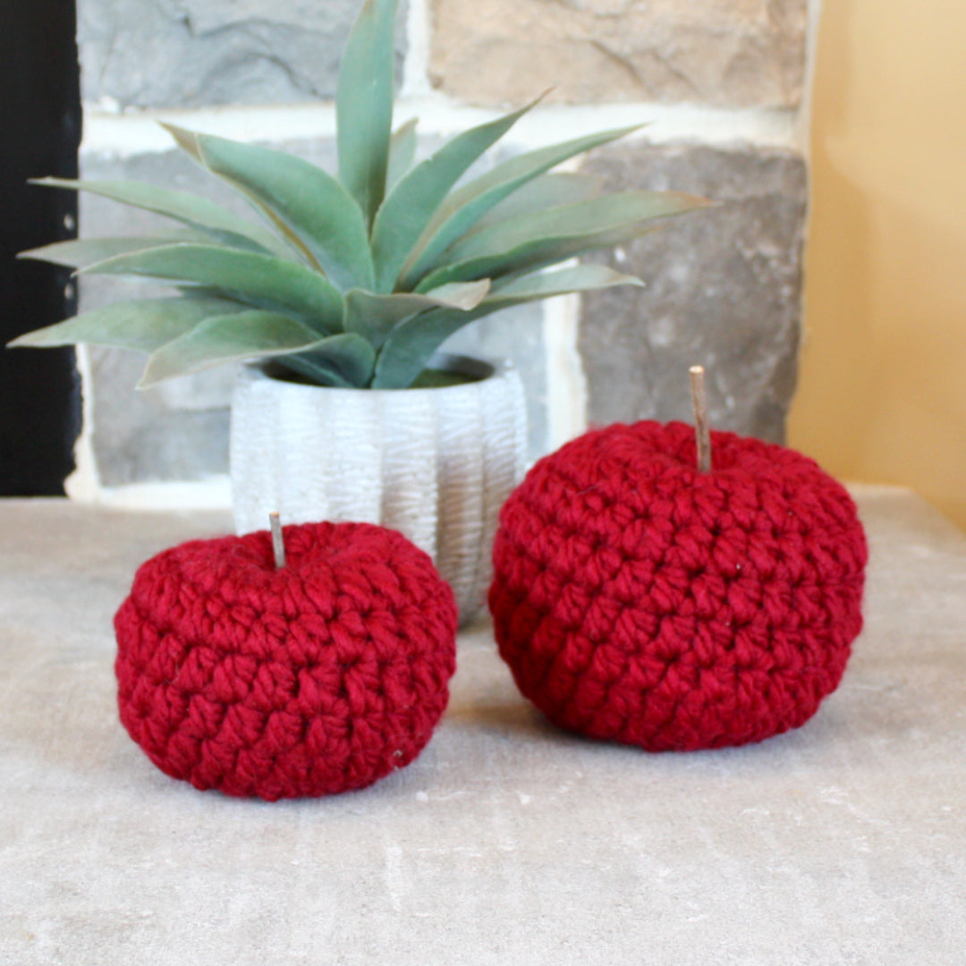Farmhouse Décor - Crocheted Fall Apples - Made in the USA