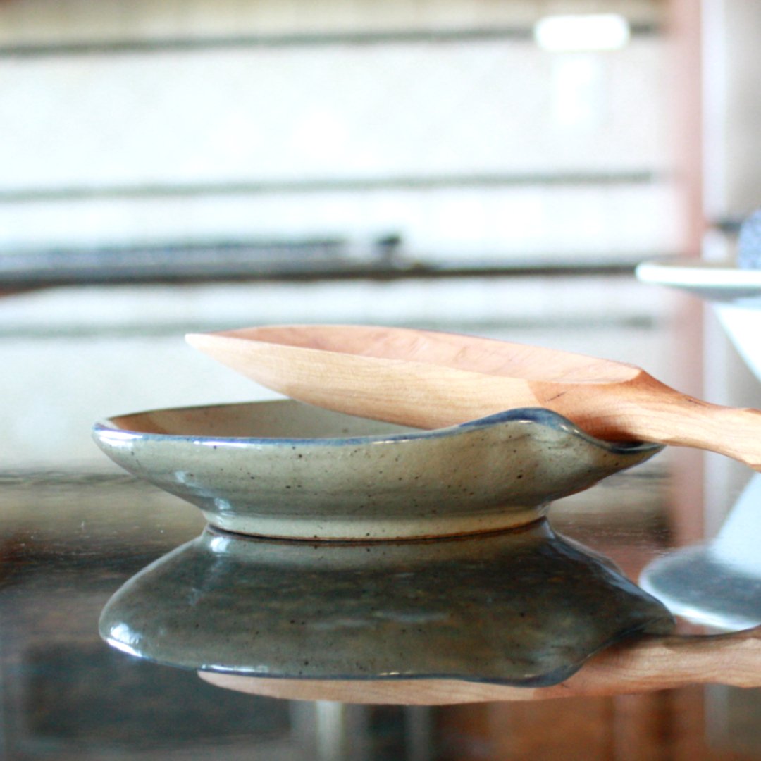 Sunflower Hand Painted Pottery Spoon Rest - Made in the USA