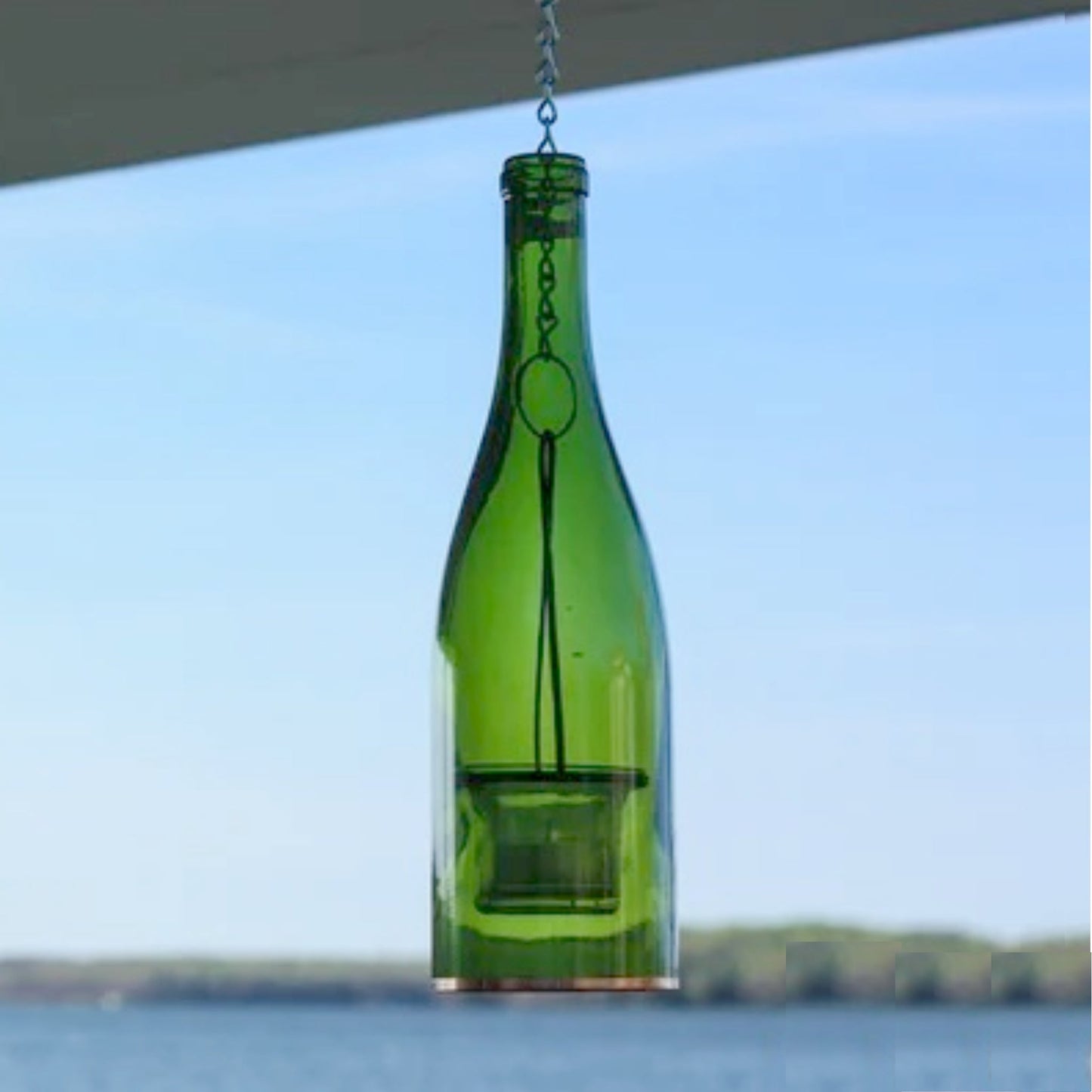 Wine Bottle Hanging Votive Holder - Made in the USA