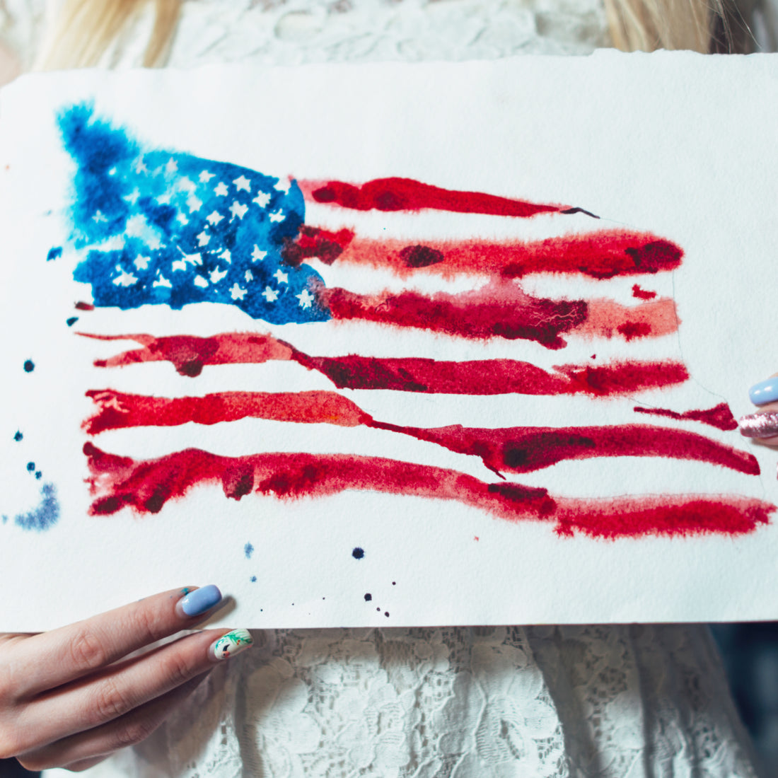 Hand painted American flag
