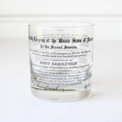 US Constitution 18th and 21st Amendments Prohibition Rocks Glasses - Made in the USA