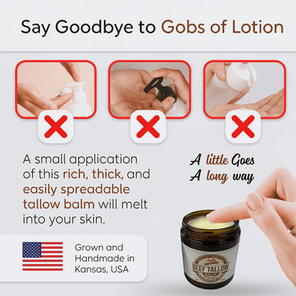 Grass Fed Beef Tallow Balm - 4 oz - Made in the USA