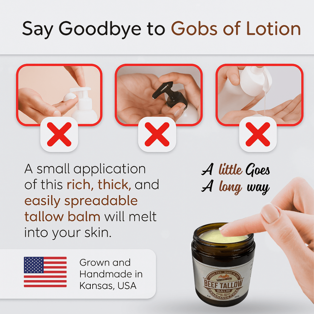 Grass Fed Beef Tallow Balm - 8 oz - Made in the USA