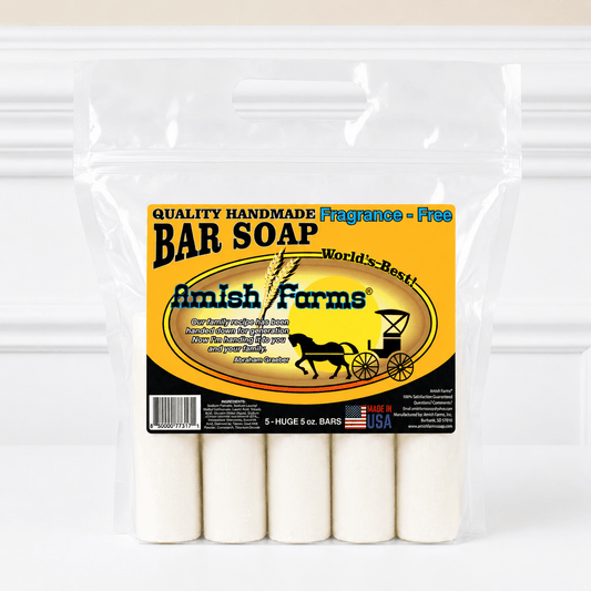 Amish Farms Soap 5 Bar Bag - White Unscented - Made in the USA