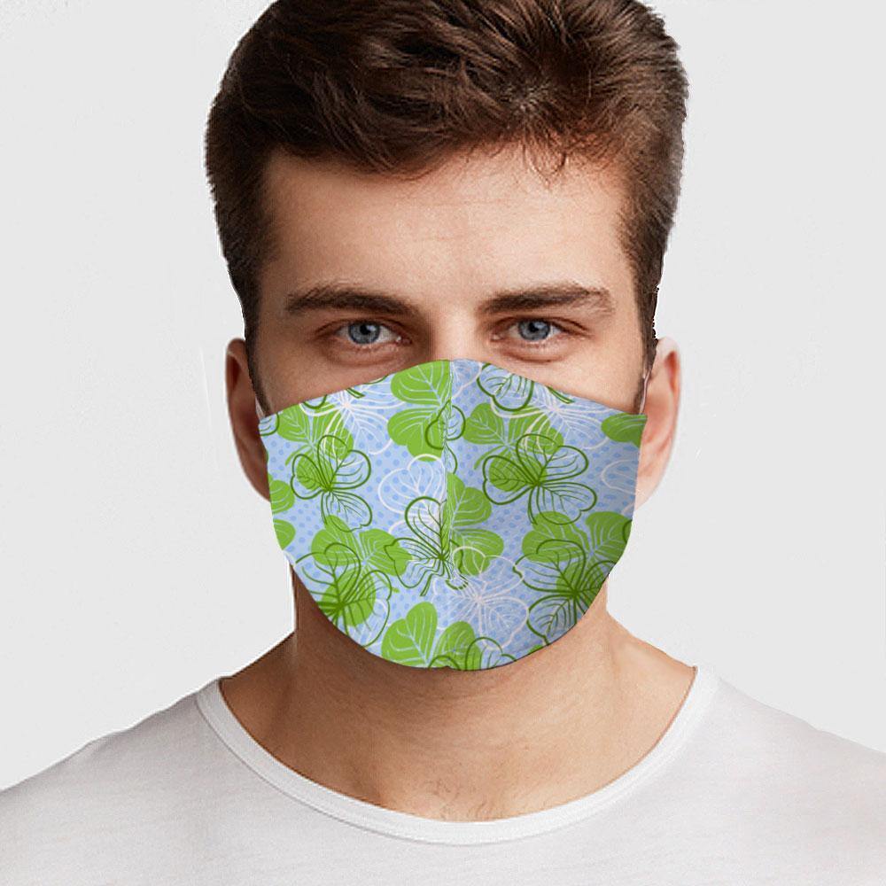 Green Clovers Face Cover - Made in the USA