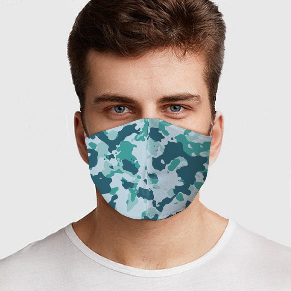 Teal Camo Face Cover - Made in the USA