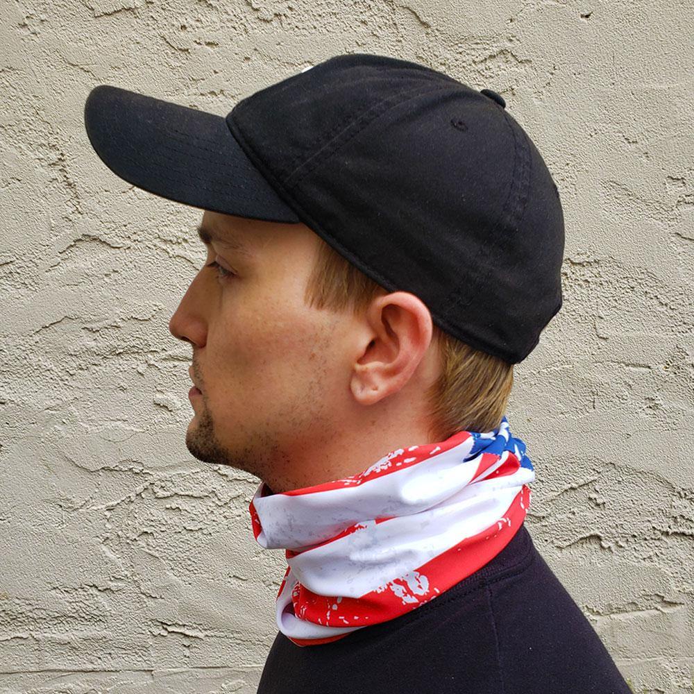 Distressed American Flag Neck Gaiter - Made in the USA