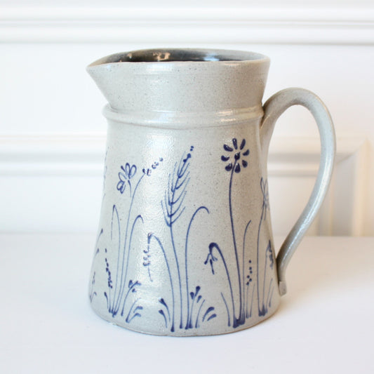 Wildflower Hand Painted Pottery Pitcher - Made in the USA