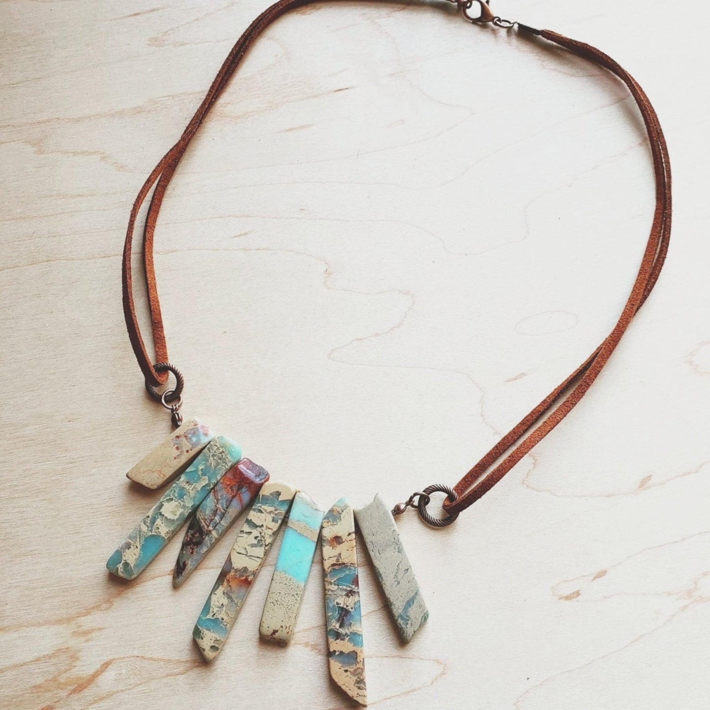 Aqua Terra Leather Cord Necklace - Made in the USA