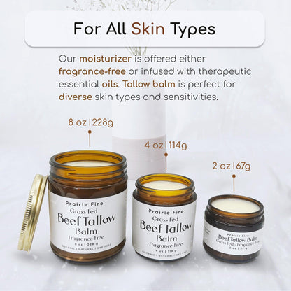 Grass Fed Beef Tallow Balm - 8 oz - Made in the USA