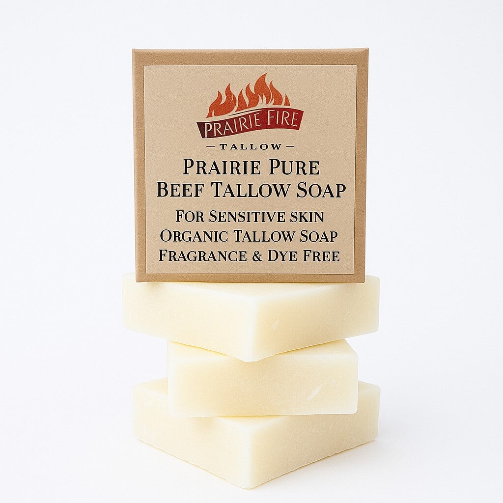 Grass Fed Beef Tallow Soap Bar (3 Pack) - Made in the USA