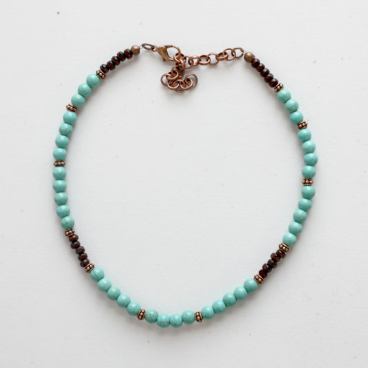 Blue Turquoise Choker Necklace - Made in the USA