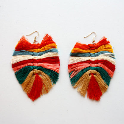 Boho Contoured Fringe Earrings - Made in the USA