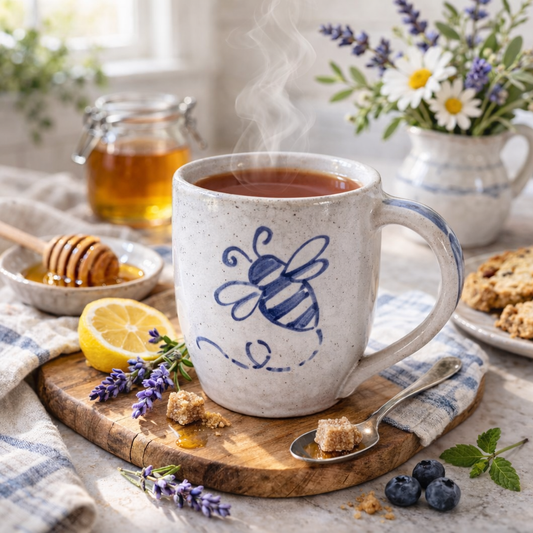 Bumble Bee Hand Painted Pottery Mug - Made in the USA