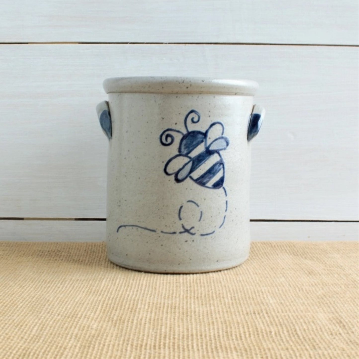 Bumble Bee Hand Painted Pottery Crock - Made in the USA