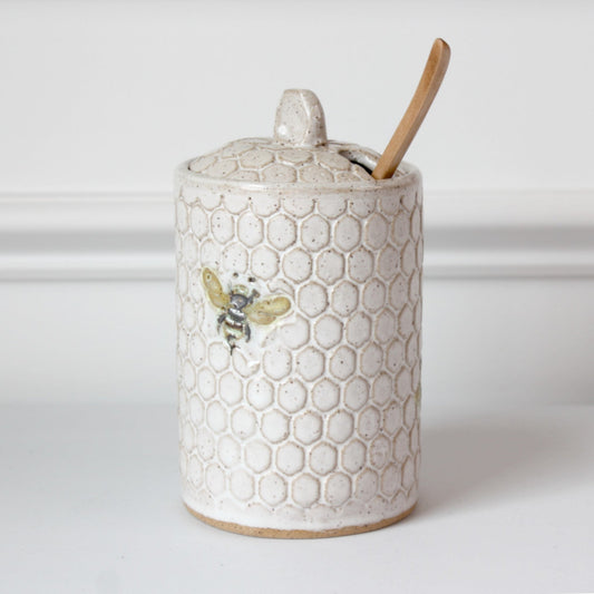 Bee Ceramic Honey Pot - Made in the USA