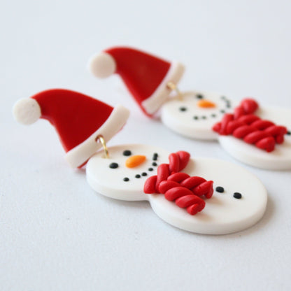 Christmas Snowman Earrings - Made in the USA