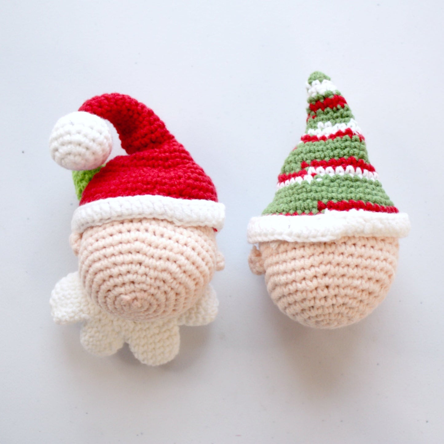 Crocheted Santa and Elf Christmas Decorations - Made in the USA
