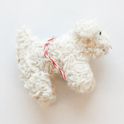 Felted Wool Curly Doodle Dog Ornaments - Made in the USA