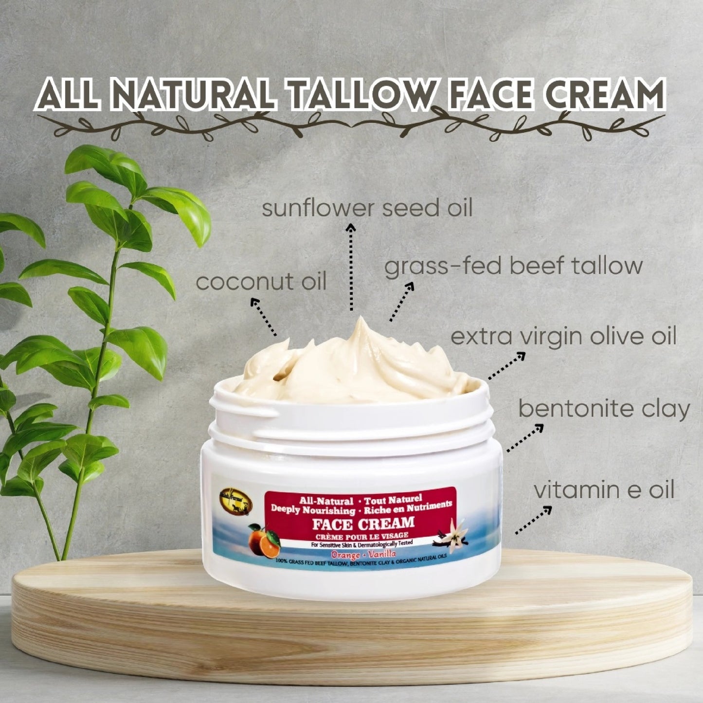 Amish Farms Nourishing Tallow Face Cream - Orange Vanilla