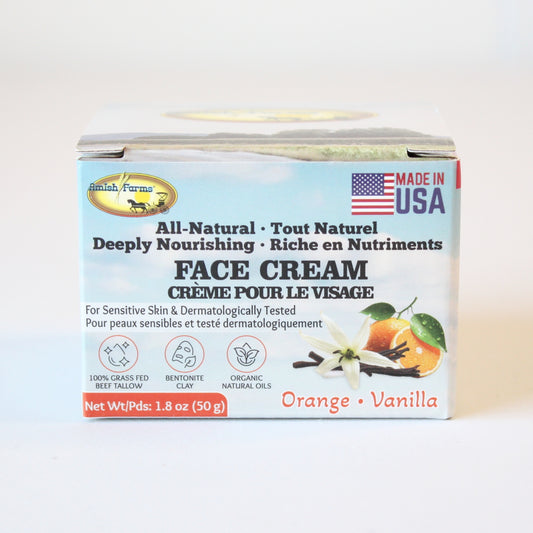 Amish Farms Nourishing Tallow Face Cream - Orange Vanilla - Made in the USA