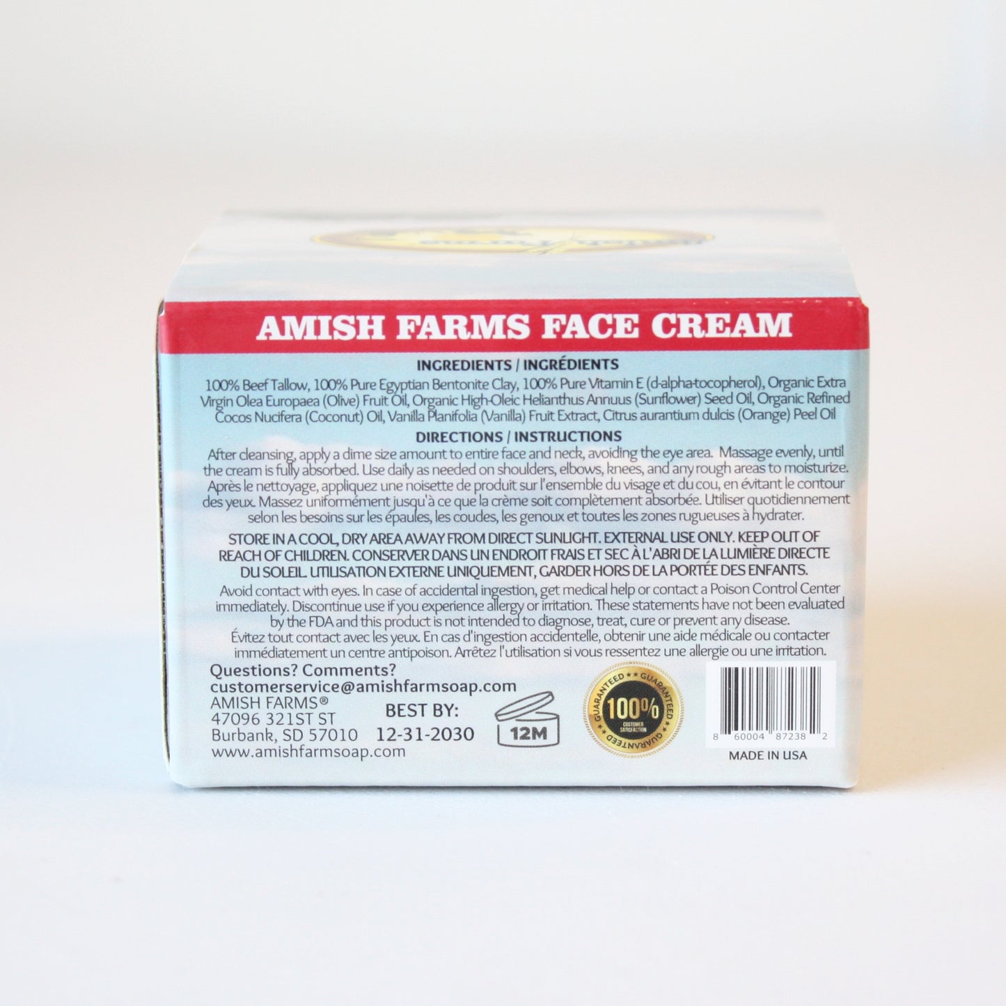 Amish Farms Nourishing Tallow Face Cream - Orange Vanilla