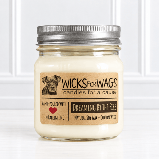 Wicks for Wags Soy Candle - Dreaming by the Fire