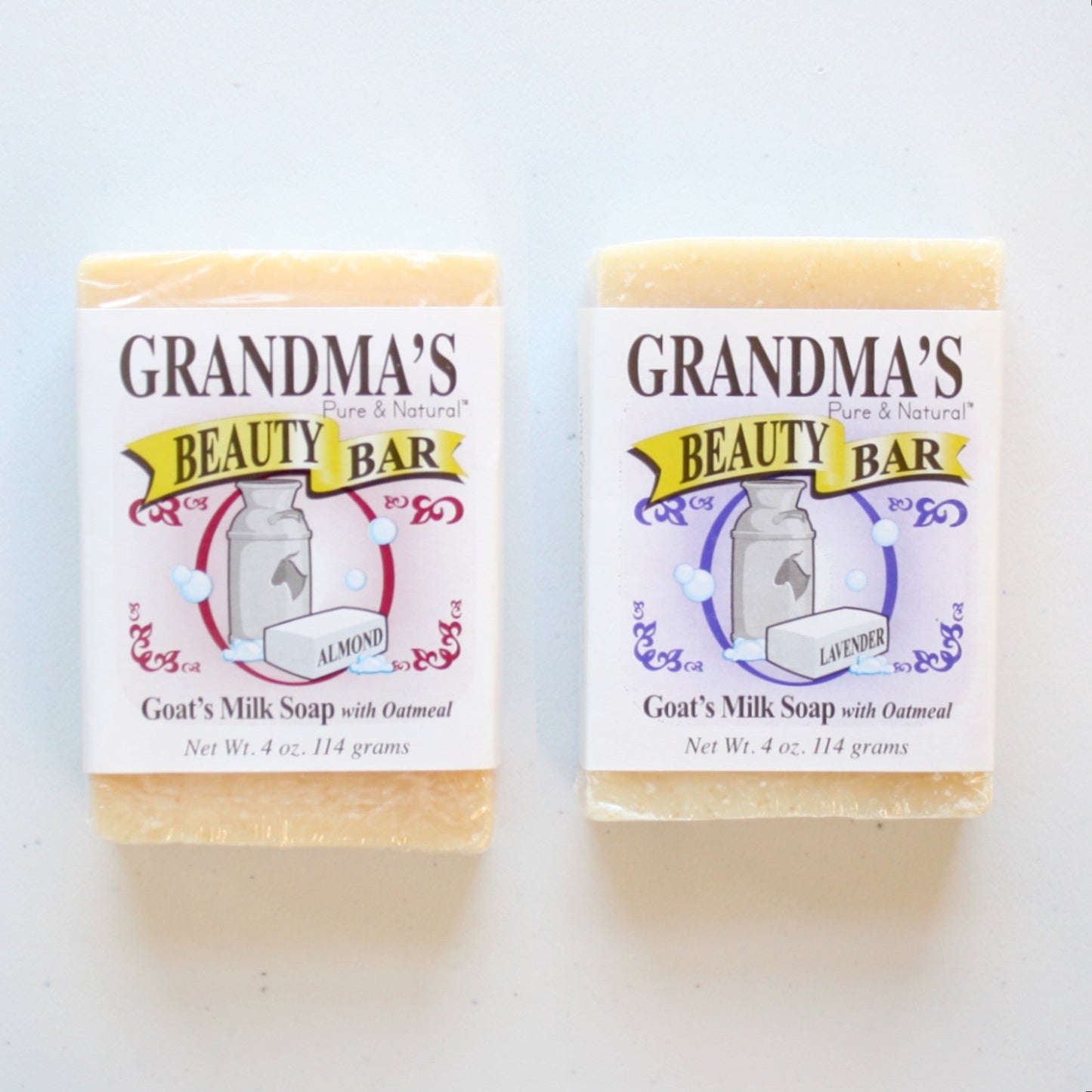 Grandma's Beauty Bars - Goats Milk Soap with Oatmeal - Almond or Lavender - Made in the USA