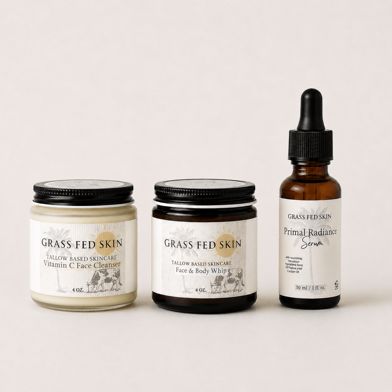 Grass Fed Skin Tallow Moisturizing Bundle 2 - Made in the USA