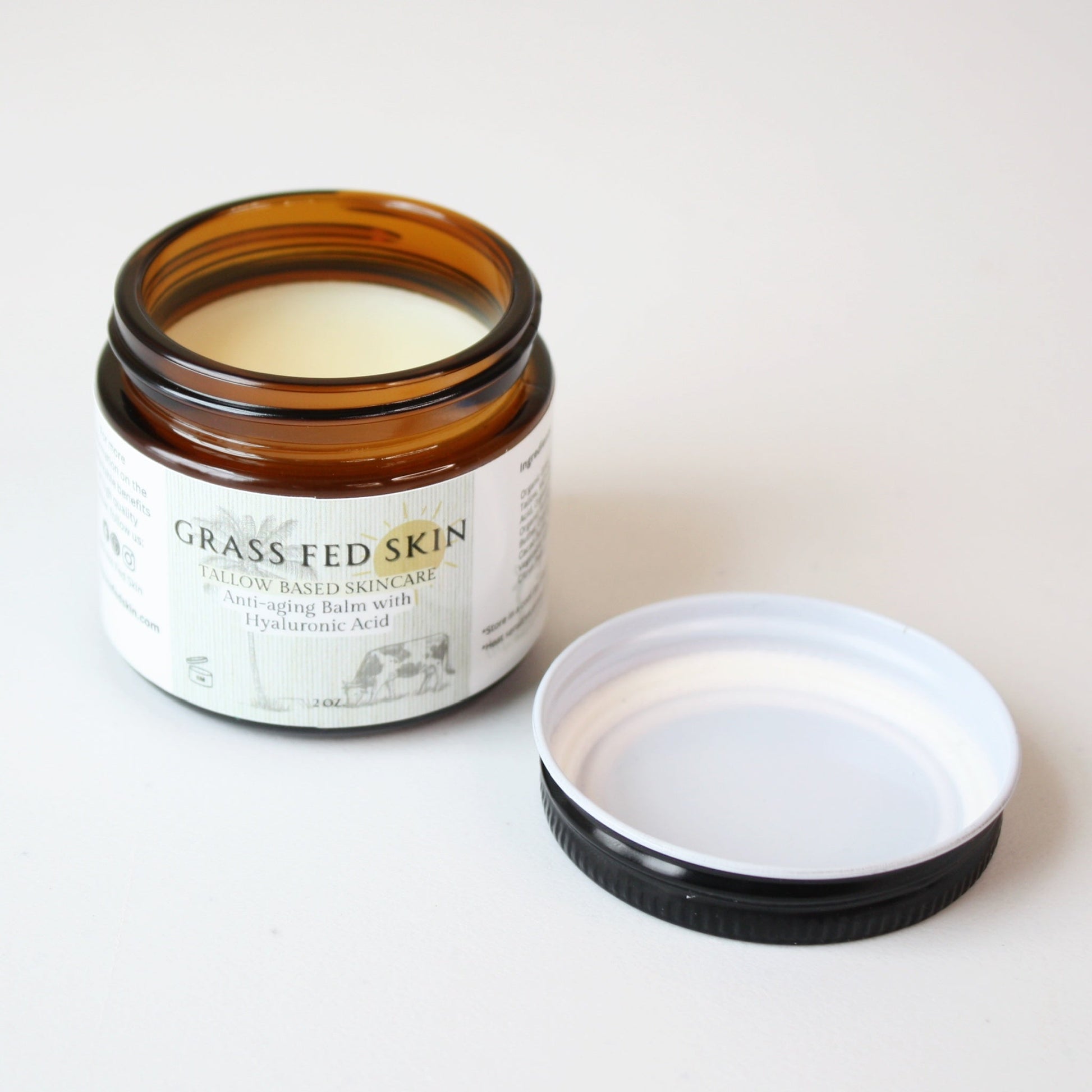 Grass Fed Skin Tallow Anti Aging Balm with Hyaluronic Acid - Made in the USA