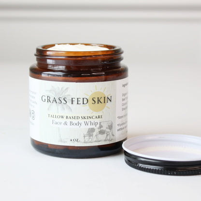 Grass Fed Skin Tallow Face and Body Whip - Made in the USA