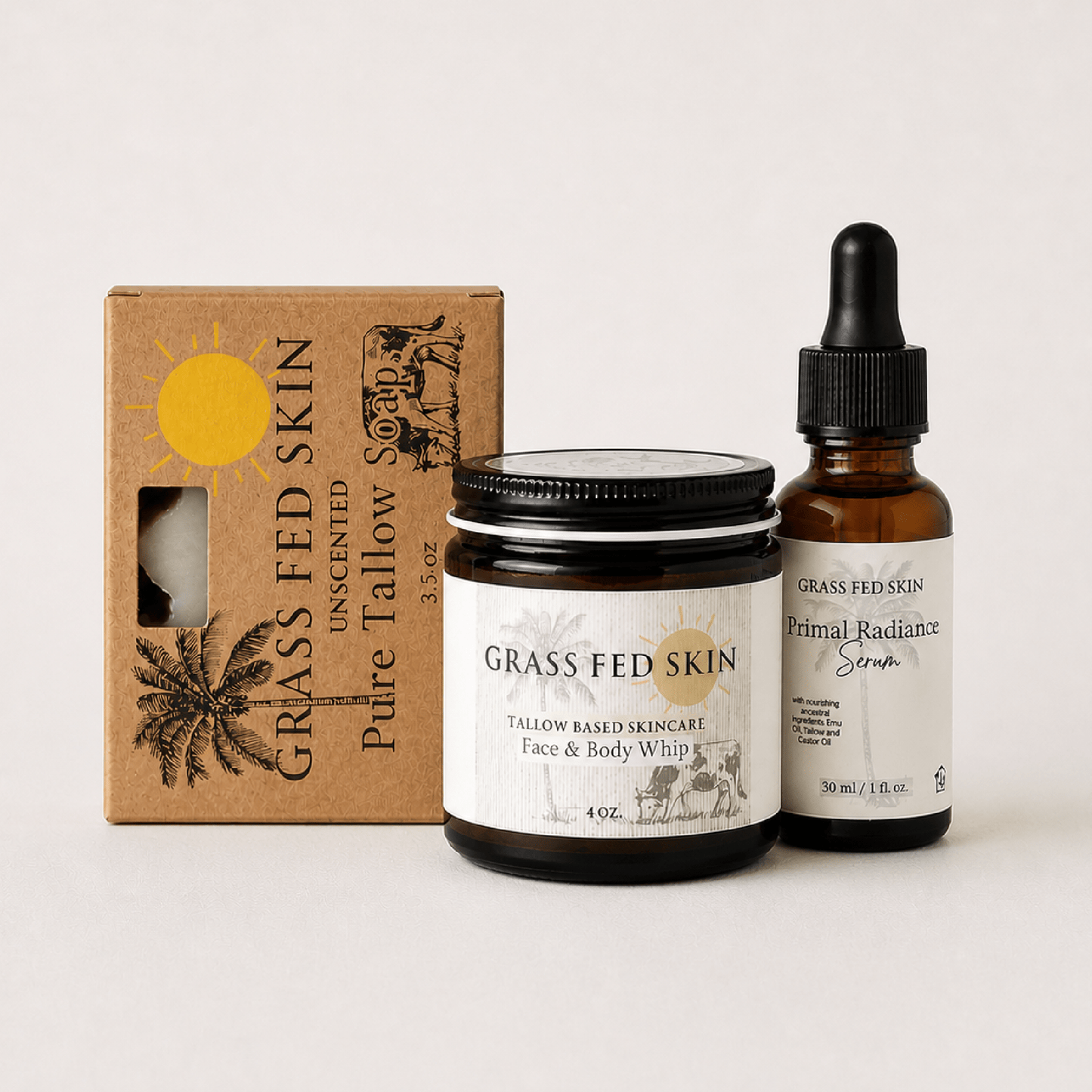 Grass Fed Skin Tallow Moisturizing Bundle 1 - Made in the USA