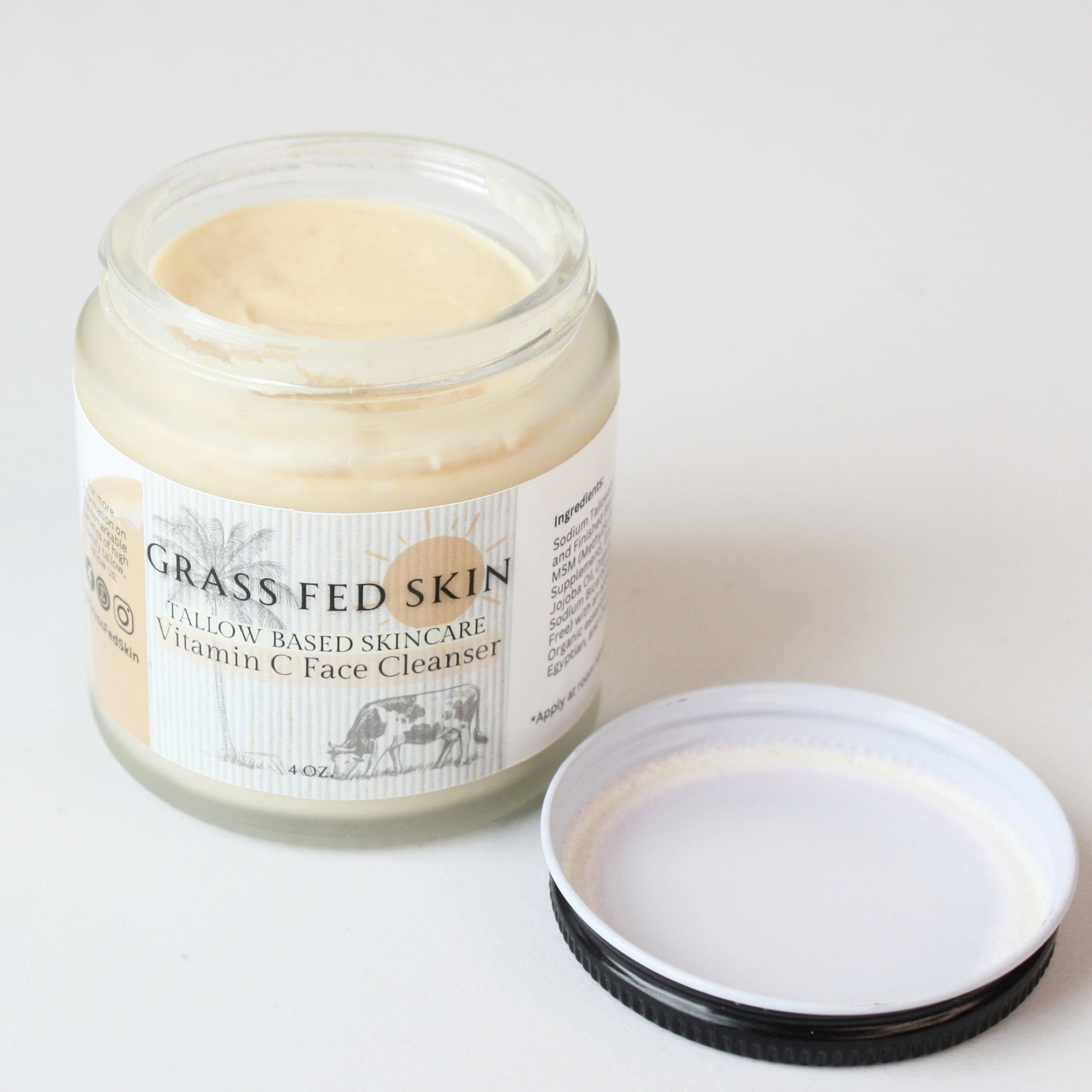 Grass Fed Skin Tallow Vitamin C Face Cleanser - Made in the USA