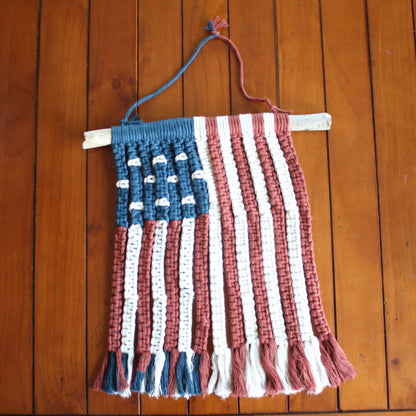 Macrame Boho American Flag - Made in the USA