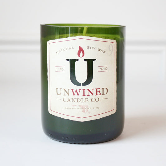 Recycled Wine Bottle Soy Candle - Namaste - Made in the USA