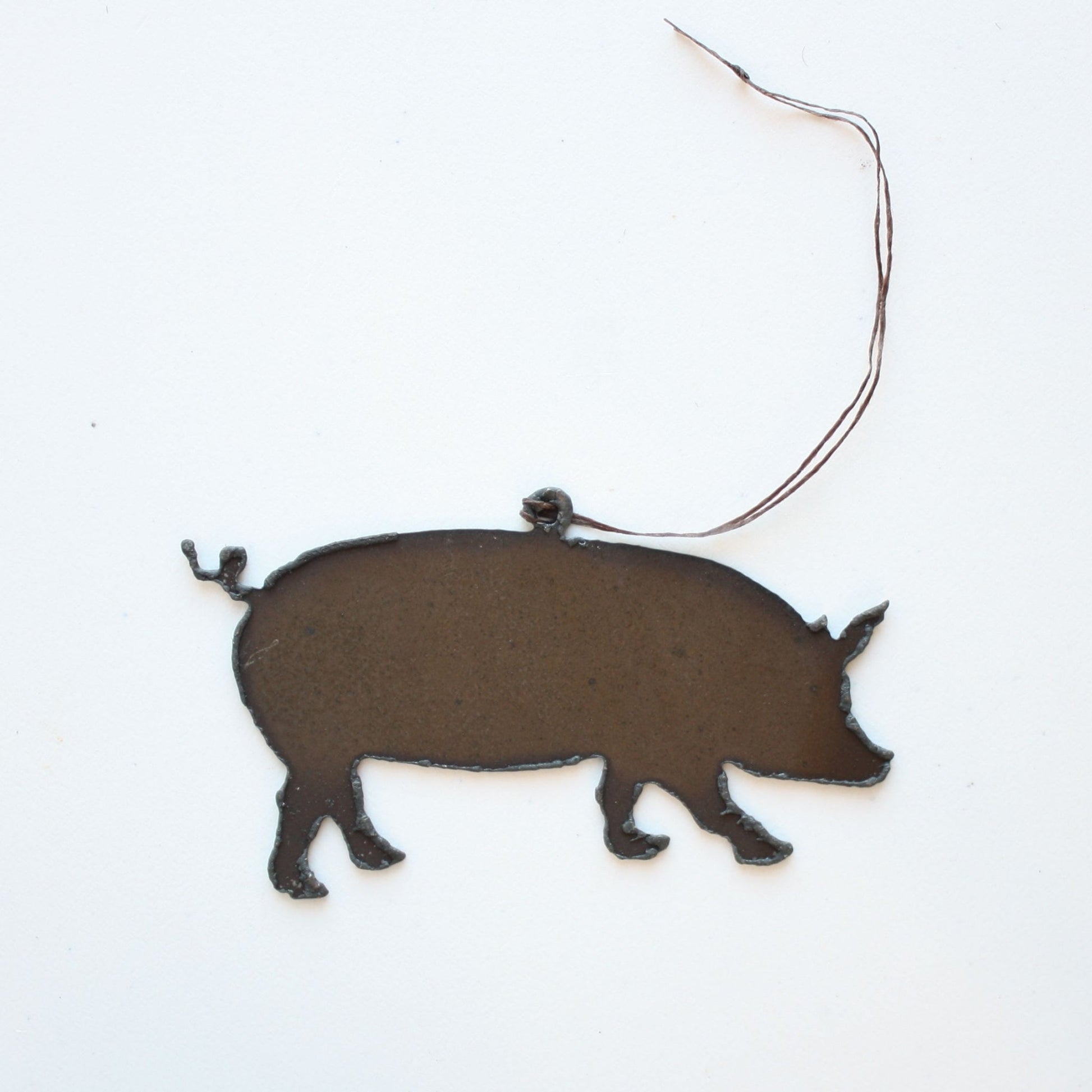 Recycled Metal Pig Ornament - Made in the USA