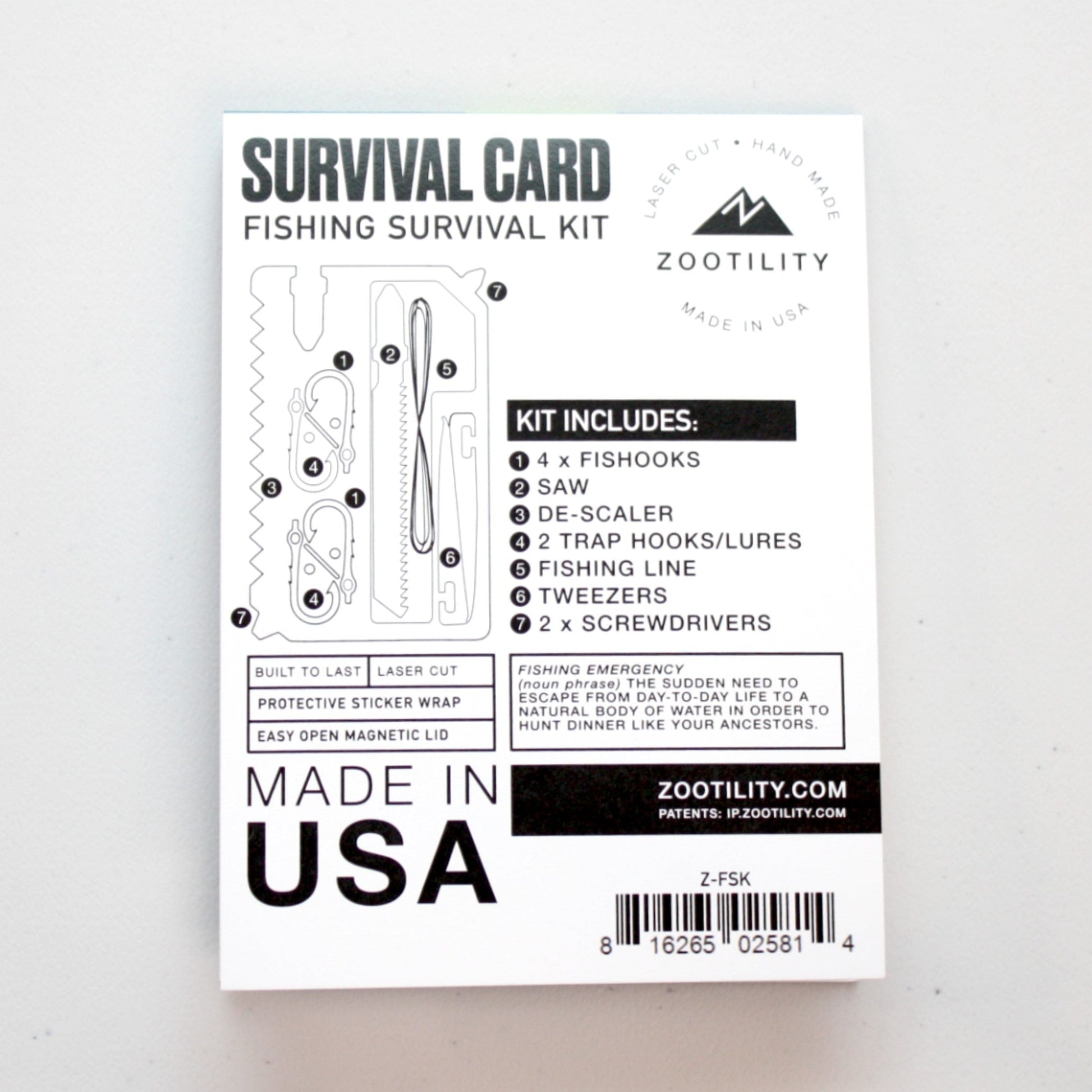 Pocket Fishing Survival Kit - Made in the USA