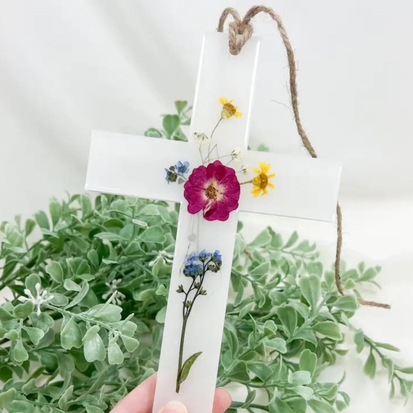 Pressed Flower Cross - Made in the USA