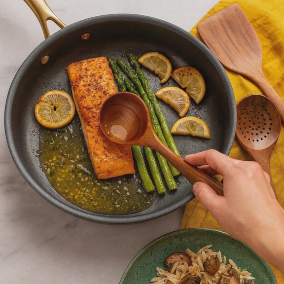 Teak Kitchen Utensils - 7 Piece Set - Made in the USA