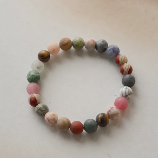 Planet Stone Beaded Boho Stretch Bracelet - Made in the USA
