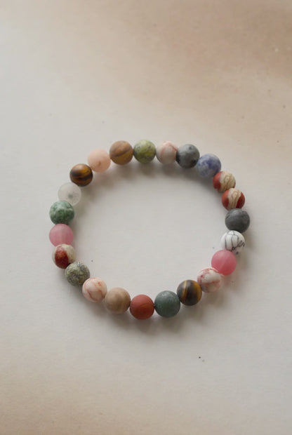 Planet Stone Beaded Boho Stretch Bracelet - Made in the USA