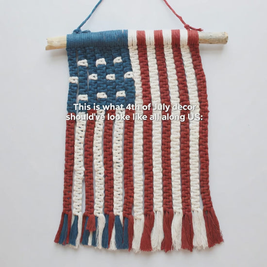 Macrame Boho American Flag - Made in the USA