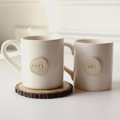 Stoneware Hope and Joy Mugs - Made in the USA