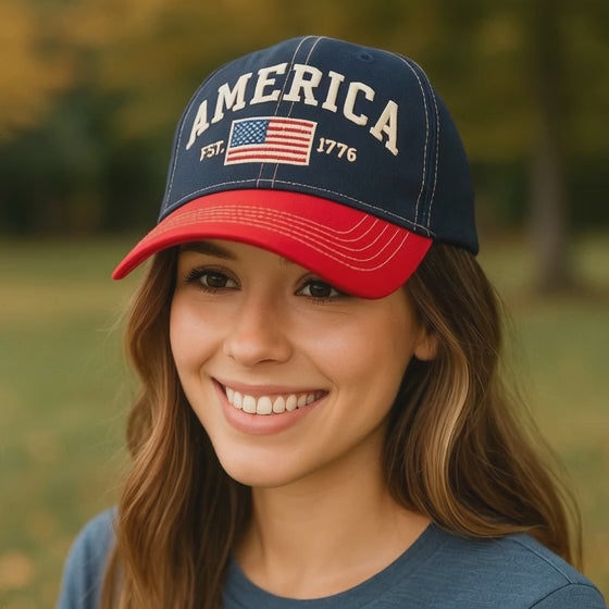 America Est 1776 Flag Hat - Made in the USA