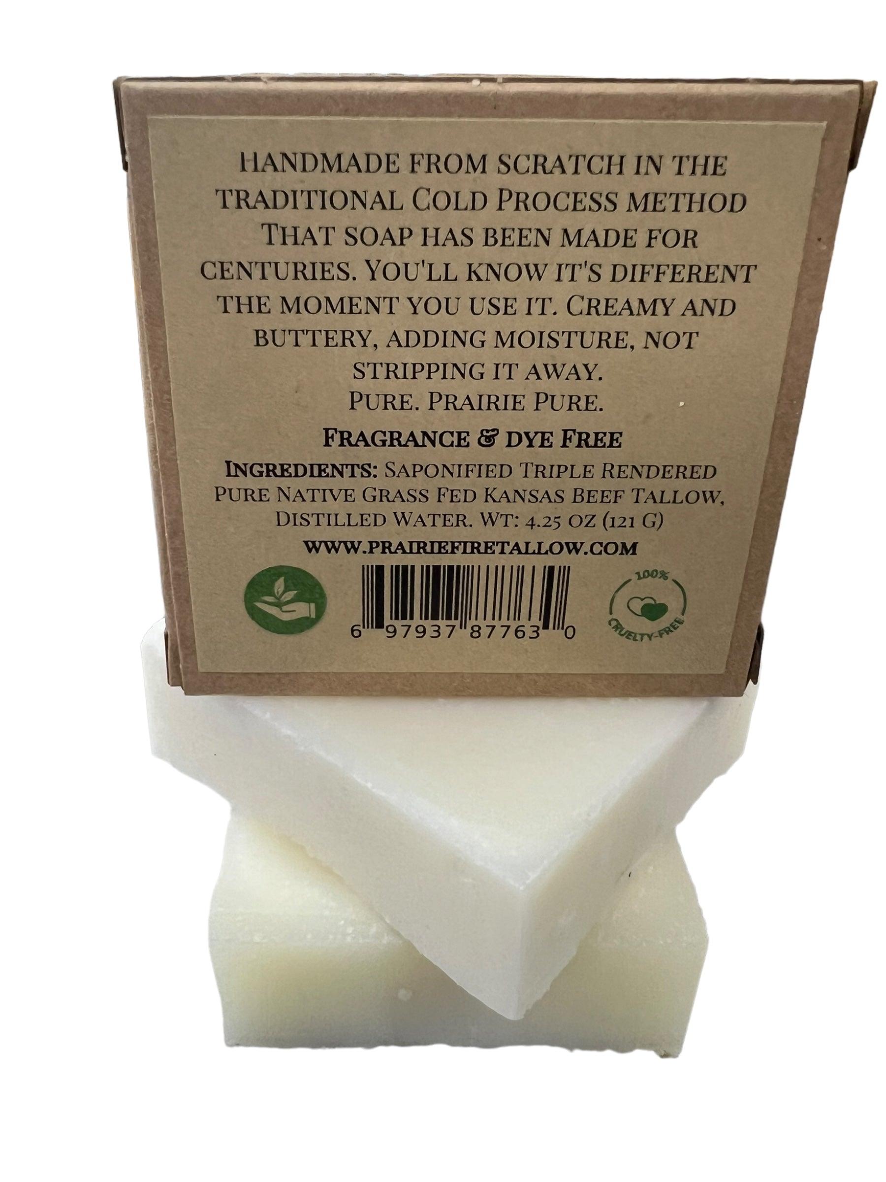 Grass Fed Beef Tallow Soap Bar (3 Pack) - Made in the USA