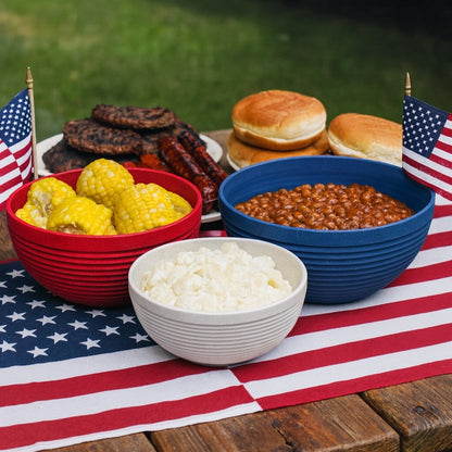 Recycled 3 Piece Bowl Set - Patriotic Mix - Made in the USA