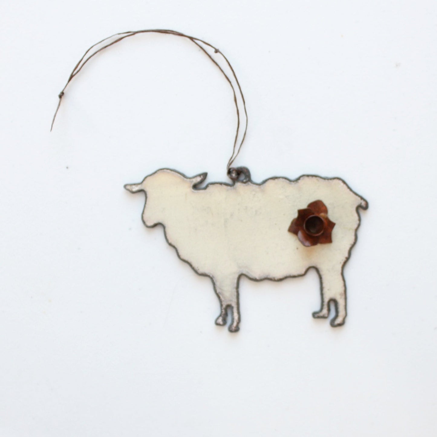 Recycled Metal Sheep Ornament - Made in the USA